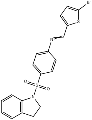 N-[(5-bromo-2-thienyl)methylene]-4-(2,3-dihydro-1H-indol-1-ylsulfonyl)aniline Struktur