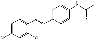 N-{4-[(2,4-dichlorobenzylidene)amino]phenyl}acetamide Struktur