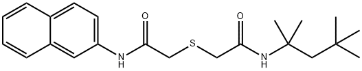 N-naphthalen-2-yl-2-[2-oxo-2-(2,4,4-trimethylpentan-2-ylamino)ethyl]sulfanylacetamide Struktur