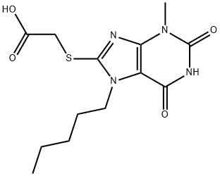 2-((3-methyl-2,6-dioxo-7-pentyl-2,3,6,7-tetrahydro-1H-purin-8-yl)thio)acetic acid Struktur