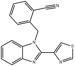 2-{[2-(1,3-thiazol-4-yl)-1H-benzimidazol-1-yl]methyl}benzonitrile Struktur