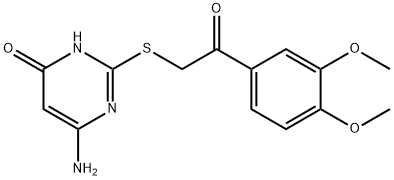 6-amino-2-[2-(3,4-dimethoxyphenyl)-2-oxoethyl]sulfanyl-1H-pyrimidin-4-one Struktur