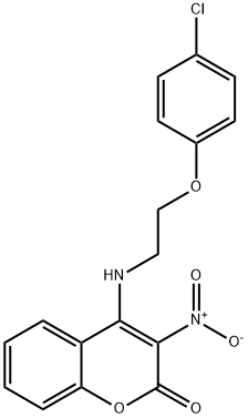 4-[2-(4-chlorophenoxy)ethylamino]-3-nitrochromen-2-one Struktur