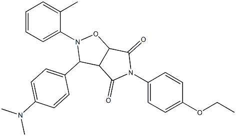 3-(4-(dimethylamino)phenyl)-5-(4-ethoxyphenyl)-2-(o-tolyl)tetrahydro-4H-pyrrolo[3,4-d]isoxazole-4,6(5H)-dione Struktur