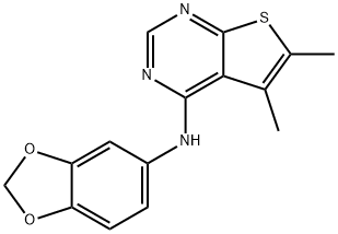 N-(benzo[d][1,3]dioxol-5-yl)-5,6-dimethylthieno[2,3-d]pyrimidin-4-amine|N-(2H-1,3-苯并二氧雜環(huán)戊烯-5-基)-5,6-二甲基噻吩并[2,3-D]嘧啶-4-胺