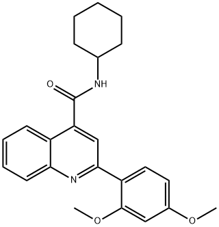 N-cyclohexyl-2-(2,4-dimethoxyphenyl)quinoline-4-carboxamide Struktur