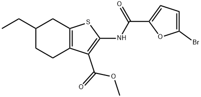 methyl 2-[(5-bromofuran-2-carbonyl)amino]-6-ethyl-4,5,6,7-tetrahydro-1-benzothiophene-3-carboxylate Struktur