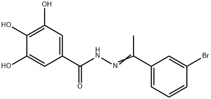 N-[(E)-1-(3-bromophenyl)ethylideneamino]-3,4,5-trihydroxybenzamide Struktur