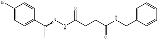 N-benzyl-4-{2-[1-(4-bromophenyl)ethylidene]hydrazino}-4-oxobutanamide Struktur