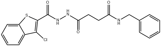 N-benzyl-4-{2-[(3-chloro-1-benzothien-2-yl)carbonyl]hydrazino}-4-oxobutanamide Struktur