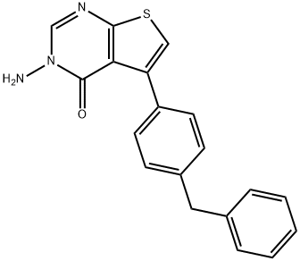 3-amino-5-(4-benzylphenyl)thieno[2,3-d]pyrimidin-4(3H)-one Struktur