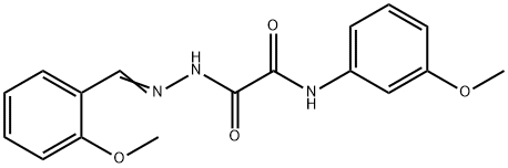 2-[(2E)-2-(2-methoxybenzylidene)hydrazinyl]-N-(3-methoxyphenyl)-2-oxoacetamide Struktur