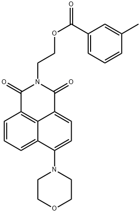 2-(6-morpholino-1,3-dioxo-1H-benzo[de]isoquinolin-2(3H)-yl)ethyl 3-methylbenzoate Struktur