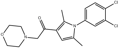 1-(1-(3,4-dichlorophenyl)-2,5-dimethyl-1H-pyrrol-3-yl)-2-morpholinoethan-1-one Struktur