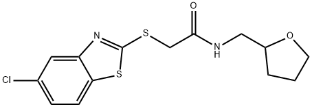 2-[(5-chloro-1,3-benzothiazol-2-yl)sulfanyl]-N-(oxolan-2-ylmethyl)acetamide Struktur