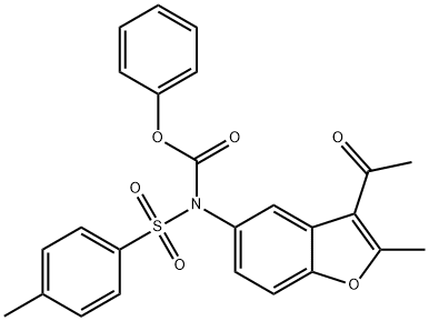 phenyl (3-acetyl-2-methylbenzofuran-5-yl)(tosyl)carbamate Struktur