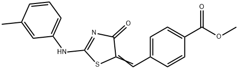 methyl (E)-4-((4-oxo-2-(m-tolylamino)thiazol-5(4H)-ylidene)methyl)benzoate Struktur