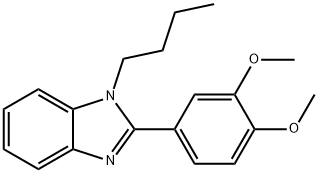 1-butyl-2-(3,4-dimethoxyphenyl)-1H-benzo[d]imidazole Struktur