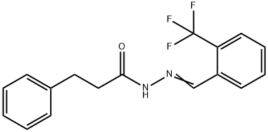 3-phenyl-N'-[2-(trifluoromethyl)benzylidene]propanohydrazide Struktur