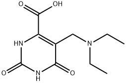 5-Diethylaminomethyl-2,6-dioxo-1,2,3,6-tetrahydro-pyrimidine-4-carboxylic acid Struktur