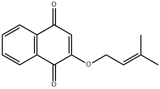 2-(3-methylbut-2-enyloxy)naphthalene-1,4-dione Struktur