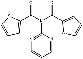 N-pyrimidin-2-yl-N-(thiophene-2-carbonyl)thiophene-2-carboxamide Struktur