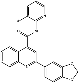 2-(1,3-benzodioxol-5-yl)-N-(3-chloropyridin-2-yl)quinoline-4-carboxamide Struktur