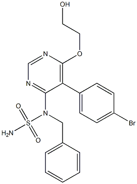 2-[6-(benzylsulfamoylamino)-5-(4-bromophenyl)pyrimidin-4-yl]oxyethanol Struktur