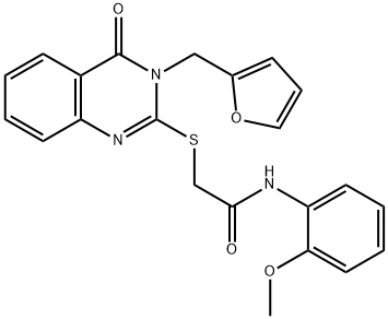 2-((3-(furan-2-ylmethyl)-4-oxo-3,4-dihydroquinazolin-2-yl)thio)-N-(2-methoxyphenyl)acetamide Struktur