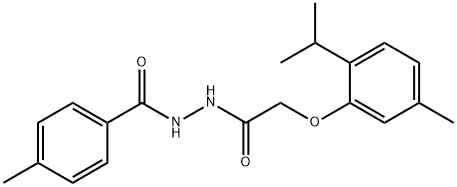 N'-[(2-isopropyl-5-methylphenoxy)acetyl]-4-methylbenzohydrazide Struktur