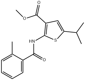 methyl 2-[(2-methylbenzoyl)amino]-5-propan-2-ylthiophene-3-carboxylate Struktur