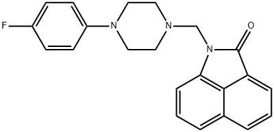 1-((4-(4-fluorophenyl)piperazin-1-yl)methyl)benzo[cd]indol-2(1H)-one Struktur