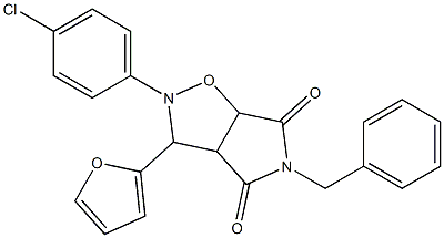 5-benzyl-2-(4-chlorophenyl)-3-(furan-2-yl)tetrahydro-4H-pyrrolo[3,4-d]isoxazole-4,6(5H)-dione Struktur