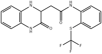 2-(3-oxo-1,2,3,4-tetrahydroquinoxalin-2-yl)-N-(2-((trifluoromethyl)thio)phenyl)acetamide Struktur