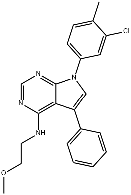 7-(3-chloro-4-methylphenyl)-N-(2-methoxyethyl)-5-phenyl-7H-pyrrolo[2,3-d]pyrimidin-4-amine Struktur