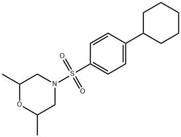 4-((4-cyclohexylphenyl)sulfonyl)-2,6-dimethylmorpholine Struktur