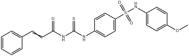 N-{[(4-{[(4-methoxyphenyl)amino]sulfonyl}phenyl)amino]carbonothioyl}-3-phenylacrylamide Struktur