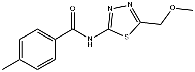 N-[5-(methoxymethyl)-1,3,4-thiadiazol-2-yl]-4-methylbenzamide Struktur