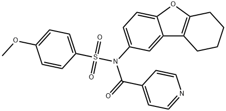 N-((4-methoxyphenyl)sulfonyl)-N-(6,7,8,9-tetrahydrodibenzo[b,d]furan-2-yl)isonicotinamide Struktur