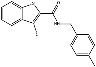 3-chloro-N-[(4-methylphenyl)methyl]-1-benzothiophene-2-carboxamide Struktur