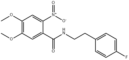 N-[2-(4-fluorophenyl)ethyl]-4,5-dimethoxy-2-nitrobenzamide Struktur