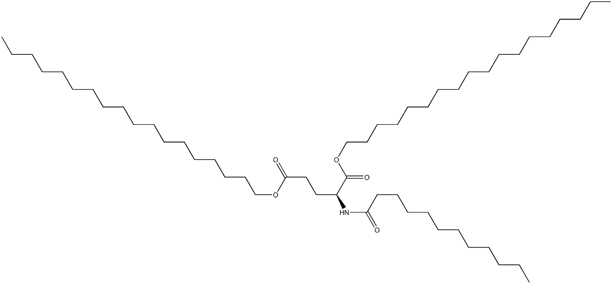 L-Glutamic acid, N-(1-oxododecyl)-, dioctadecyl ester Struktur