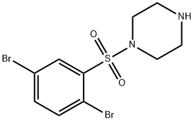 1-((2,5-DIBROMOPHENYL)SULFONYL)PIPERAZINE Struktur