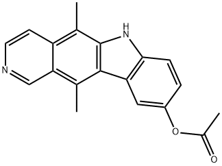 5,11-dimethyl-6H-pyrido[4,3-b]carbazol-9-yl acetate Struktur