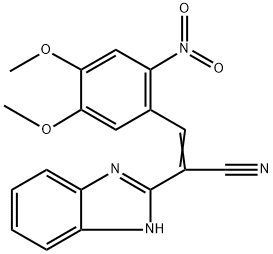 2-(1H-Benzoimidazol-2-yl)-3-(4,5-dimethoxy-2-nitro-phenyl)-acrylonitrile Struktur