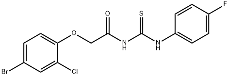 2-(4-bromo-2-chlorophenoxy)-N-{[(4-fluorophenyl)amino]carbonothioyl}acetamide Struktur