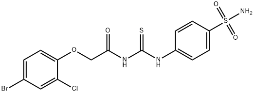 N-({[4-(aminosulfonyl)phenyl]amino}carbonothioyl)-2-(4-bromo-2-chlorophenoxy)acetamide Struktur