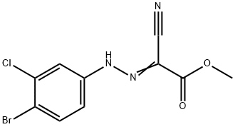 methyl [(4-bromo-3-chlorophenyl)hydrazono](cyano)acetate Struktur