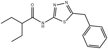 N-(5-benzyl-1,3,4-thiadiazol-2-yl)-2-ethylbutanamide Struktur