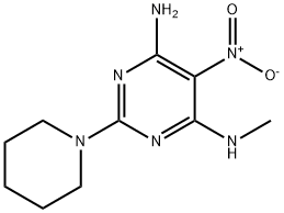 N4-methyl-5-nitro-2-(piperidin-1-yl)pyrimidine-4,6-diamine Struktur